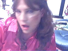 Cummiing on my face in PVC skirt and satin blouse