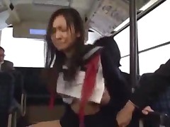 Schoolgirl Getting Her Pussy Fucked On The Schoolbus