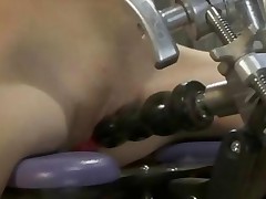 Sexy Busty Horny Chick Rides Electric Fucking Machines Pleasuring..