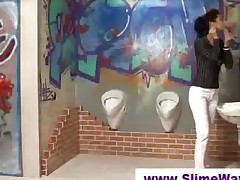 Lady Down On Her Knees At Gloryhole