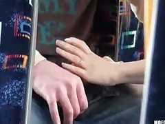 Teen Giving A Blowjob At The Back Of The Bus