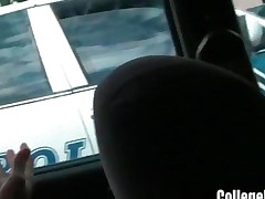 Brunette College Slut Fucked On And In A Cop Car