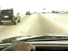 Amateur Blowjob In Car On Freeway