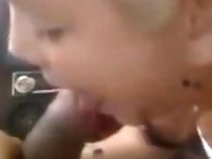 Very Hot Blonde Teen Gives Her Bf A Blowjob In His Car