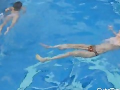 Lesbian Girlfriends Make Love In Pool