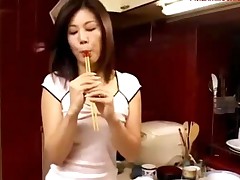 Milf Masturbating With Chopsticks Having Orgasm On The Floor..