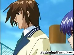 Young Hentai School Girl Gets Her Tits And Pussy Caressed By A Horny Dude