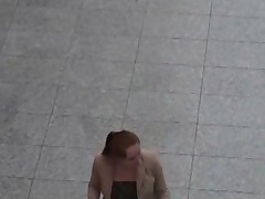 Redhead Chick Agrees To Blow Dick And Getting Banged In Her Pussy On The Stairways Of A Shopping Mal