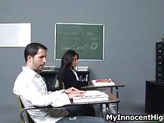 Brunette Teen Whore Takes Off Her Clothes And Shows Her Tits To Her Teacher By MyInnocentHigh