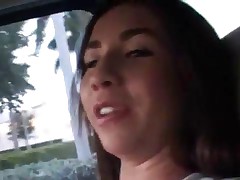 Stephanie Moretti - Latin Girlfriend Sucks Dick In The Car Before They Go To The Hotel Where She Giv
