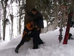 French blondes fucked in the snow