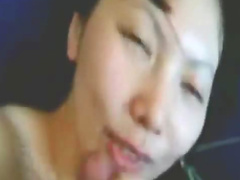 Nerdy Asian girlfriend loves his cock