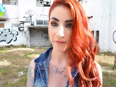 Tattooed redhead Sheena Rose was fucked in her ass