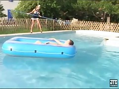 lezb at swimming pool