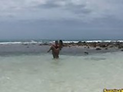 Caribbean beach sex and facial