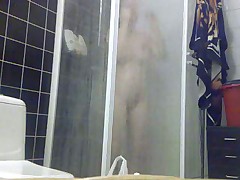 My girlfriend takes a shower