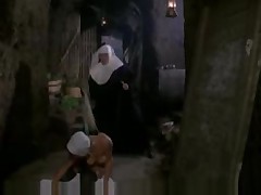 Nun playing with guest then spanked by the mother -
