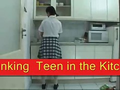 Teen spanked in the kitchen SMG