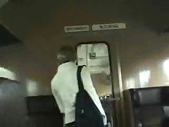 Amateur blowjob in a train full of people