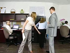 Incredible busty business chick fucked by her boss