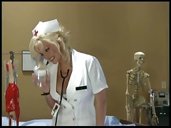 Naughty Nurse In Uniform Gives A Blowjob And Handjob