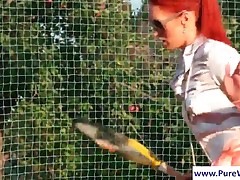 Gorgeous Lesbians Gets Wet While Playing Tennis