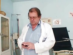 Rosana - Hot Fat Plumper With Big Natural Tits Gets Properly Inspected By Old Dirty Gynecologist