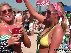 Group Of Hot Party Teen Babes Showing Their Fine Tits In Public On The Beach By HornyPartyFemales