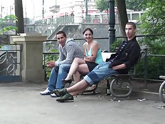 Public Threesome Sex On The Street, AWESOME!