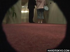 Japanese Naked Couple Get Spied On Keyhole