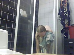 My girlfriend takes a shower